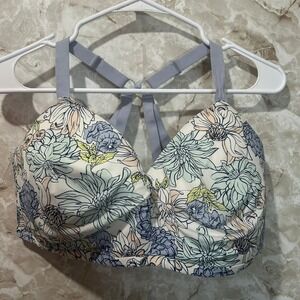 Kindly Floral Print‎ Bra Wireless Comfort Criss Cross Back Size Unknown